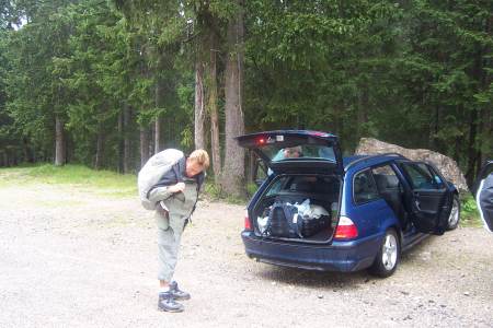 Aufbruch in Gr�n am Samstag Morgen
