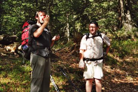 Trinkpause auf dem Weg zum Gamskogel